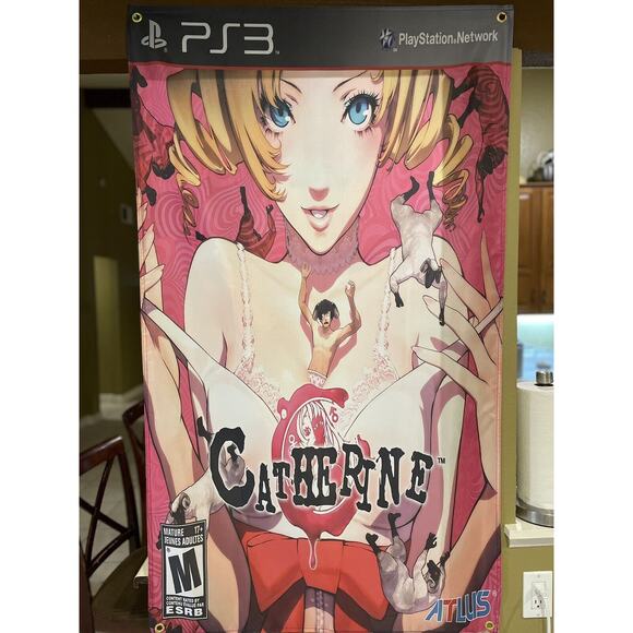 Catherine 5' Flag Banner Poster Sony PlayStation 3 PS3 Atlus Rated M